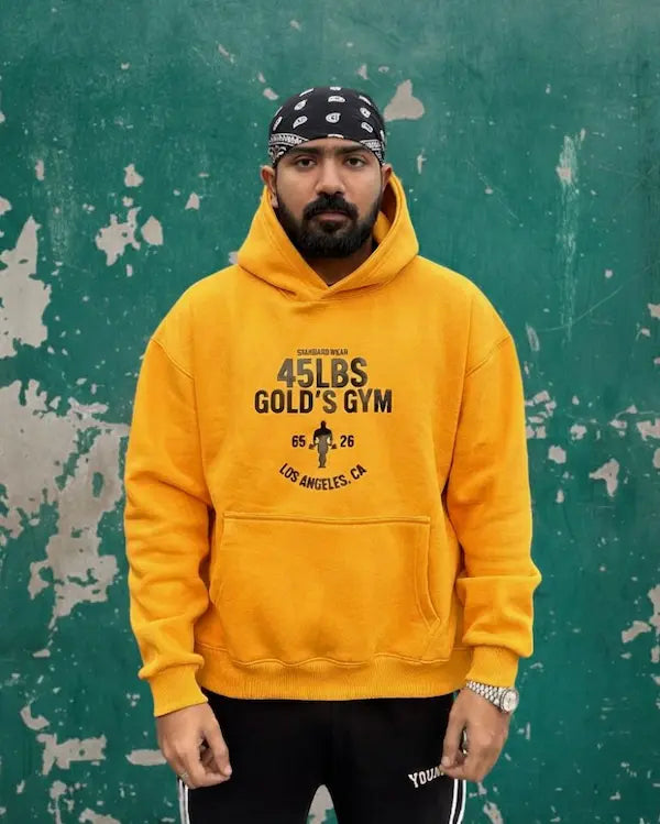 45LBS x Gold's Gym Legacy Hoodie | Mustard
